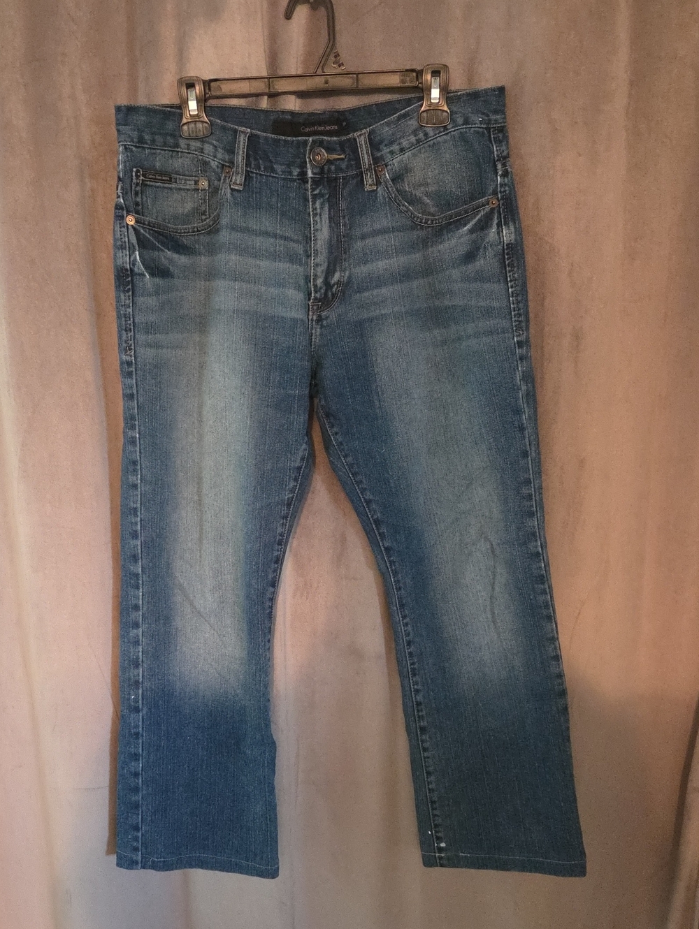Calvin Klein Jeans Size 34 Men’s Relaxed Straight Jeans in Blue Wash